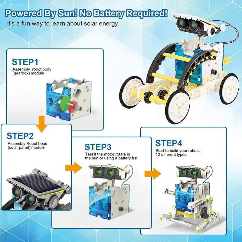 13-in-1 Solar Roboter Bausatz | MINT Lernspielzeug | Kreatives DIY-Projekt für Kinder